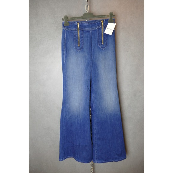 MOTHER Denim - Mother RARE The Double Zip Pocket Flare Leg Jeans Womens Size‎ 28 Blue Denim